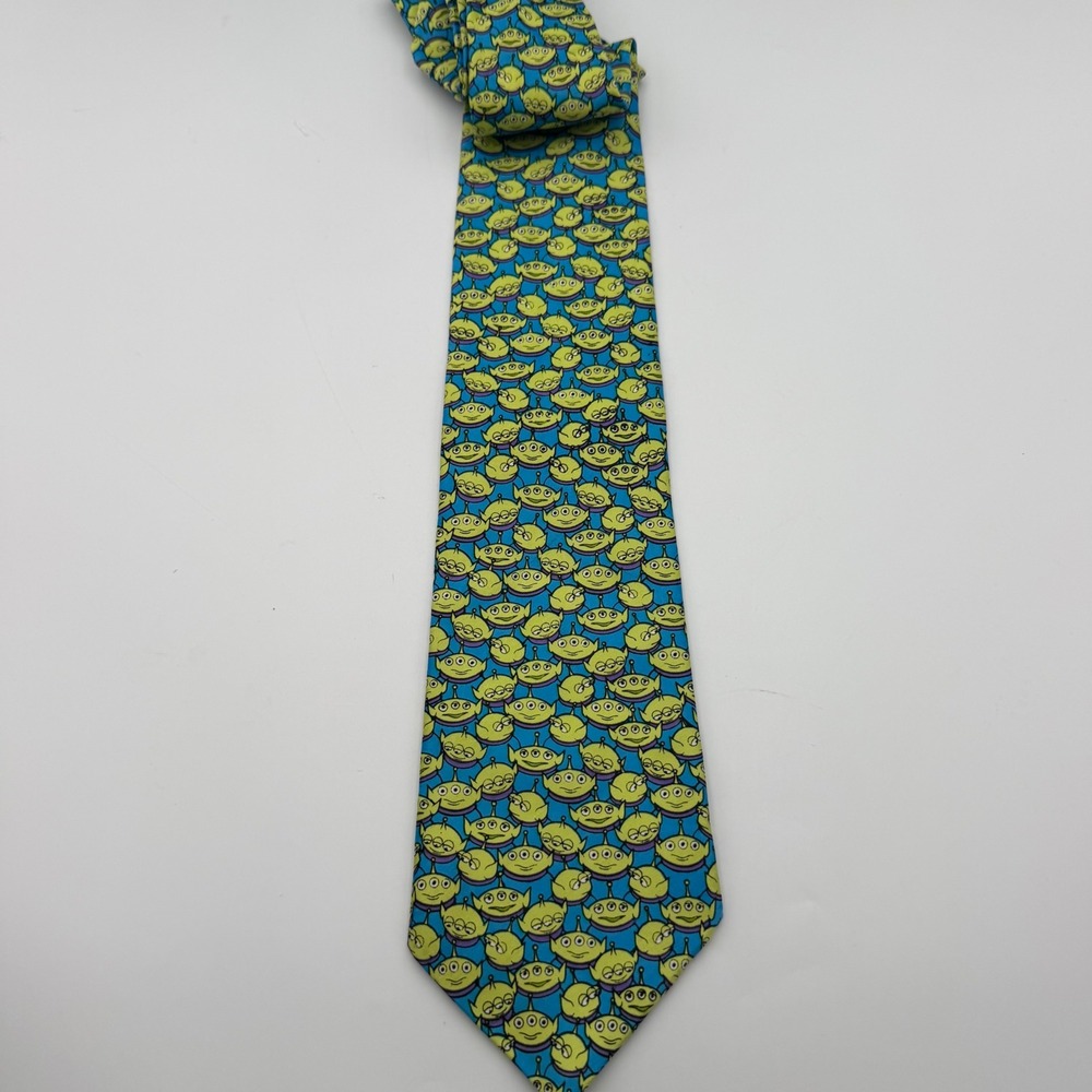 Disney Toy Story Alien Tie Mens Blue Little Green Men Pixar RN 82457